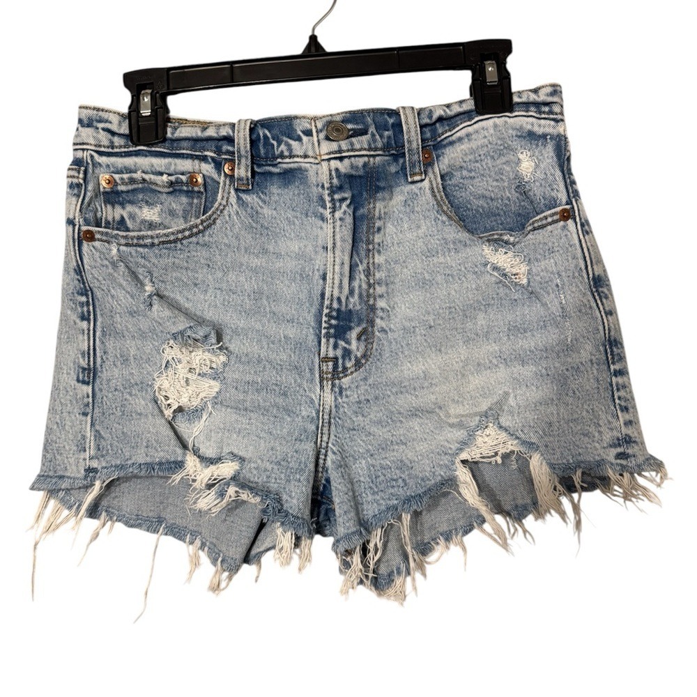 Abercrombie & Fitch Light Blue Distressed Jean Shorts